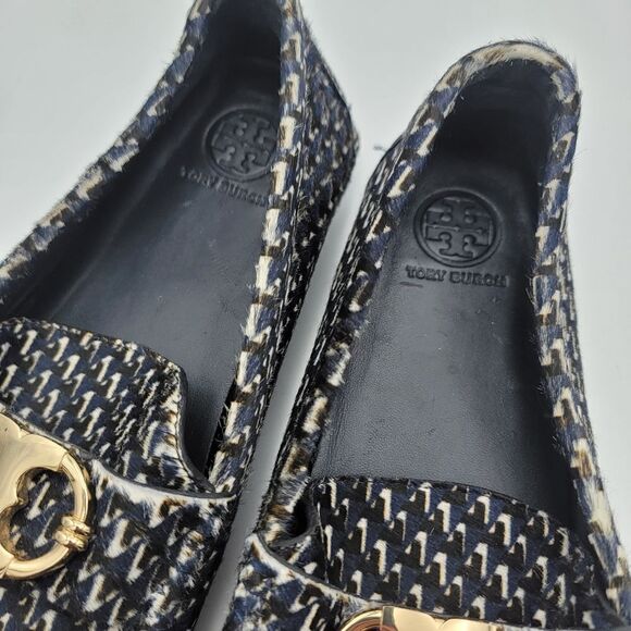 Tory Burch Calf Hair Horsebit Loafers Size 8.5 Slip On - Picture 2 of 14